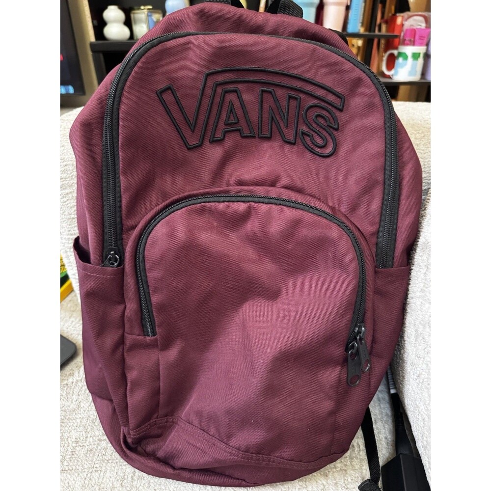 Vans Alumni Pack 2-B Backpack Burgundy Port Royale Laptop School Bag EUC